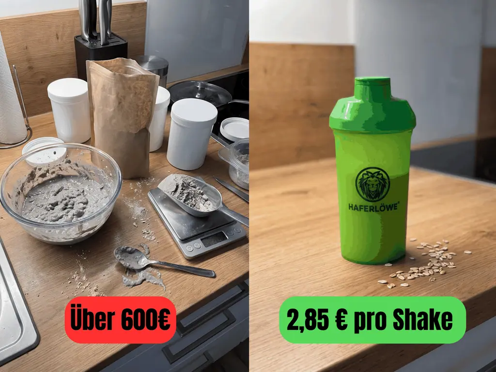 Preisvergleich: über 600 € für Kapseln, Diät-Shakes und Beratungen gegen 2,85 € pro HAFERLÖWE-Shake